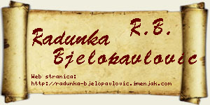 Radunka Bjelopavlović vizit kartica